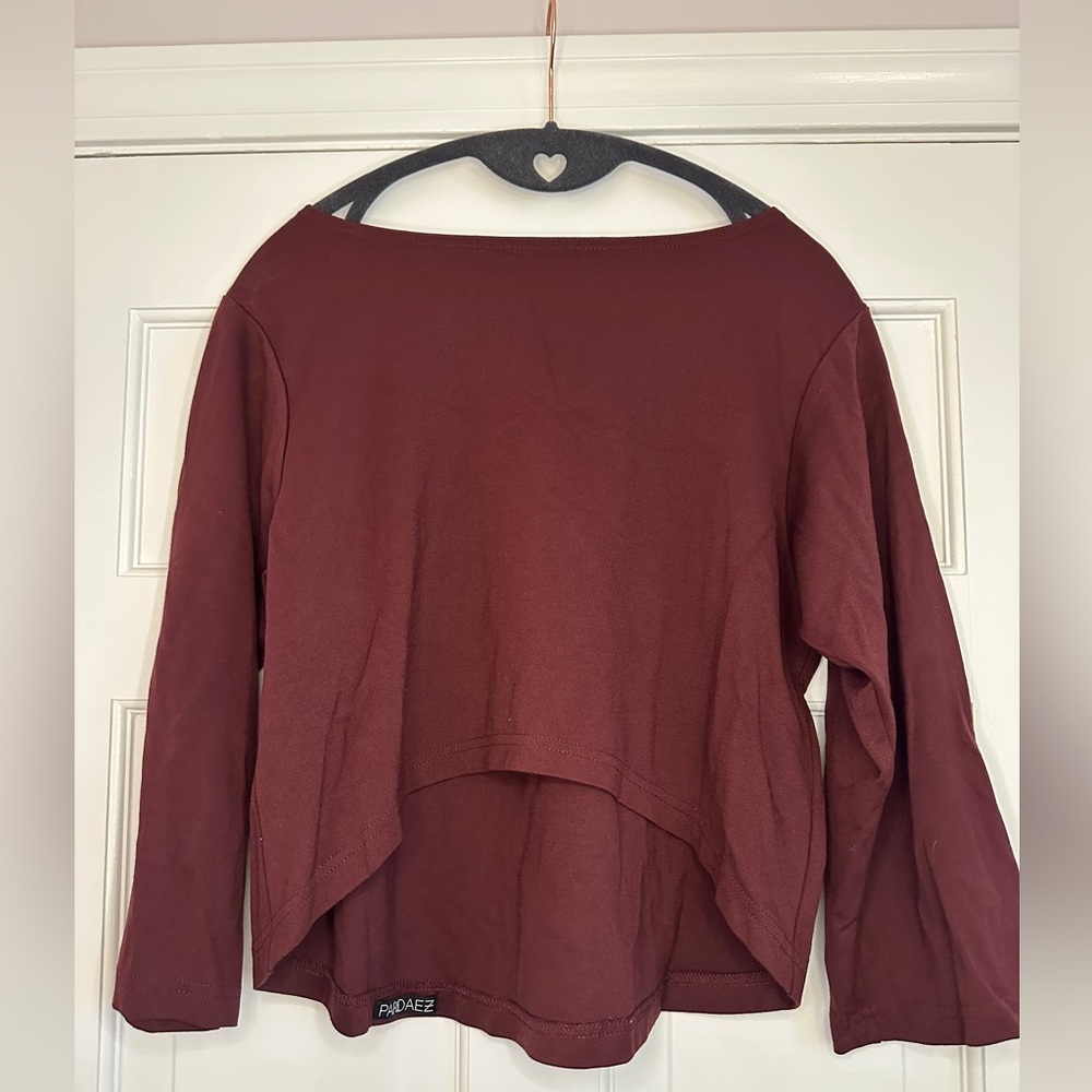 Elegant Burgundy Long Sleeve Top
